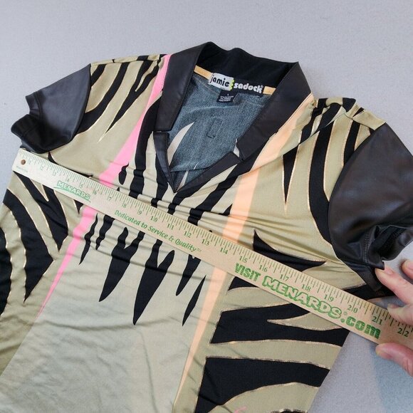 JAMIE SADOCK $105 Stretch Tiger Striped Golf Athletic Top Preppy Wmns Size Large - Picture 5 of 10
